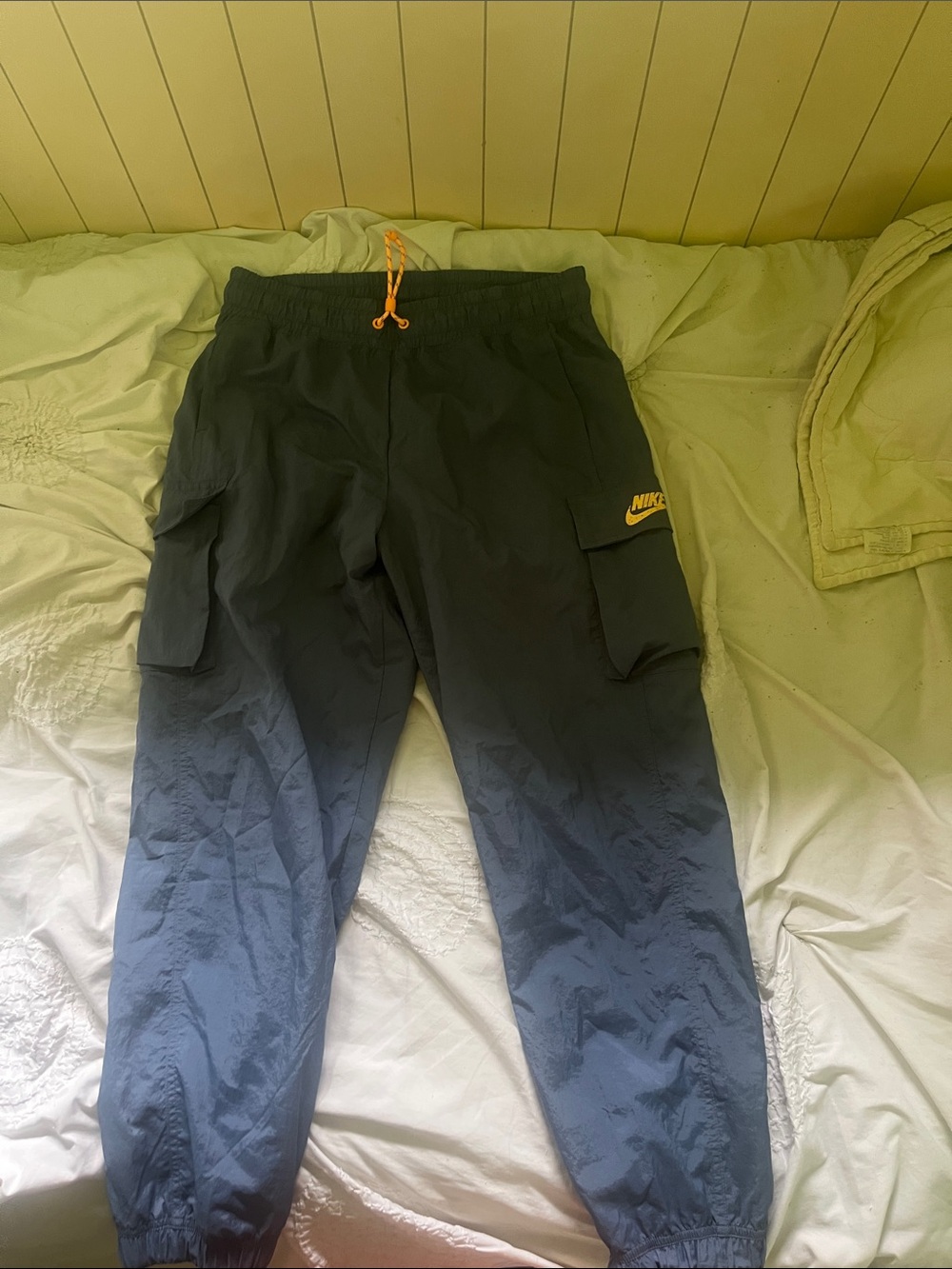 Nike Blue Jogger Cargo Pants with Yellow Accents